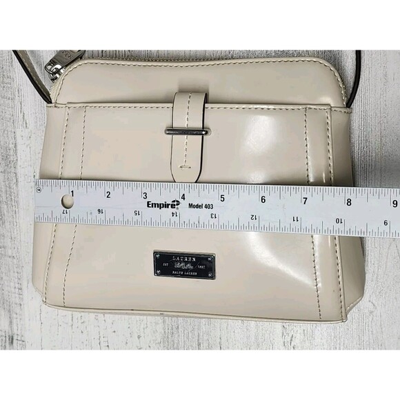 R.L.L Lauren Ralph Lauren Crossbody Bag Cream Small Leather Classic Purse - Picture 8 of 16